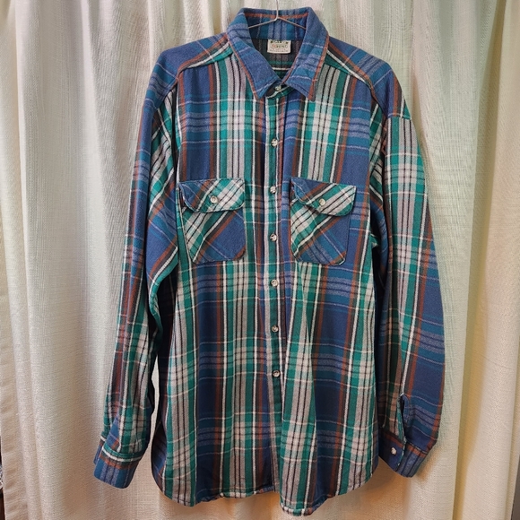 🌲 Vintage Five Brothers Plaid Shirt Grunge 2XL 🤠 - Picture 6 of 7